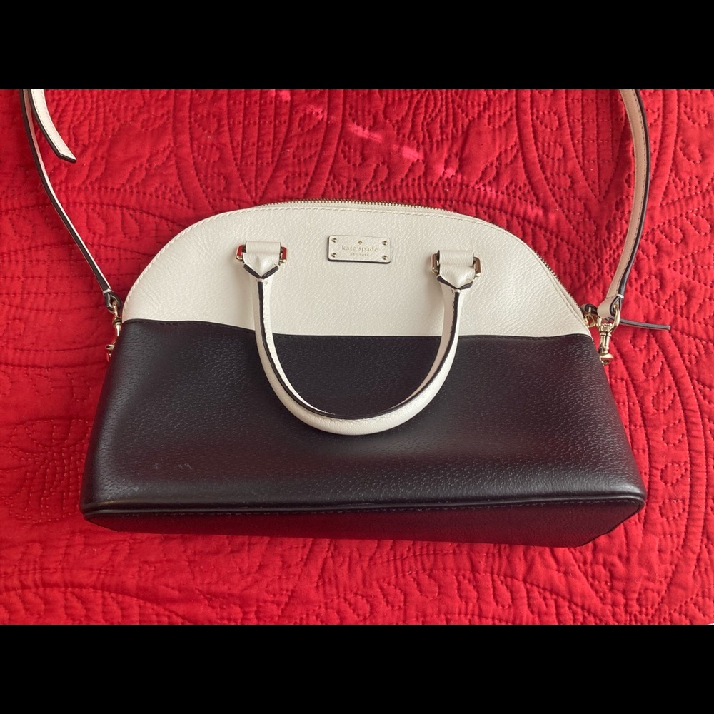 White & Black Leather Kate Spade Purse